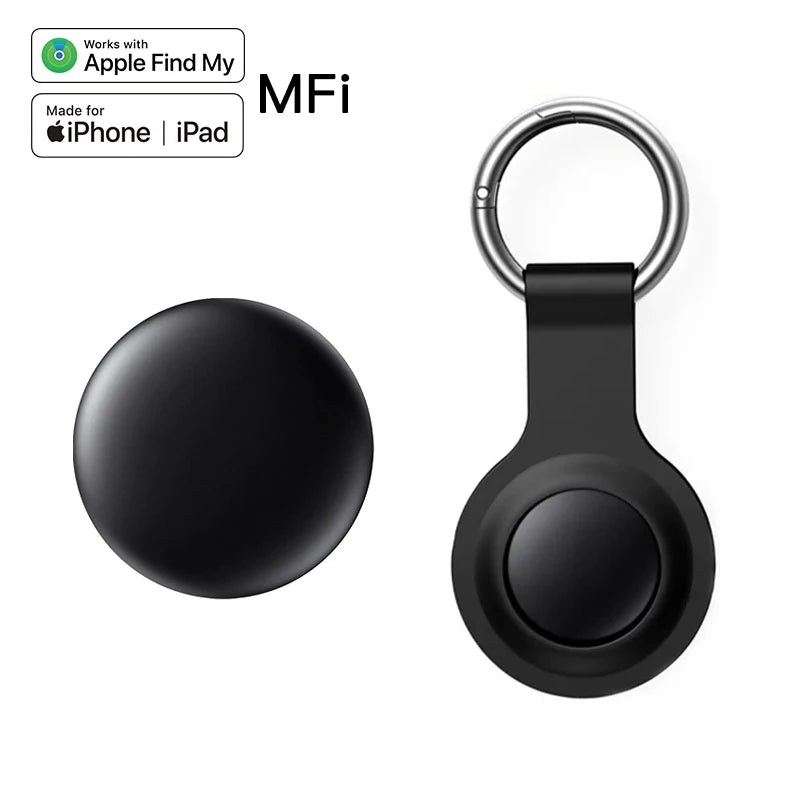 Where's My Stuff - Standard Black "Find My" Tracker with Keyring